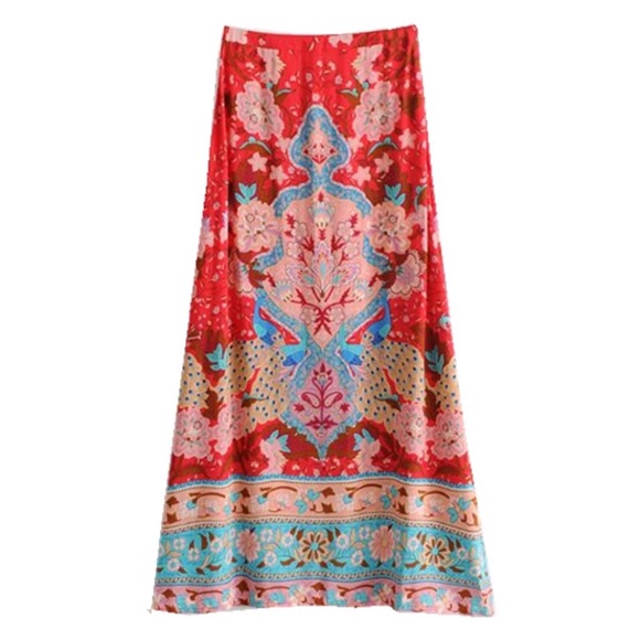 5⭐️Bohemian Festival floral Print skirt - Picture 5 of 9